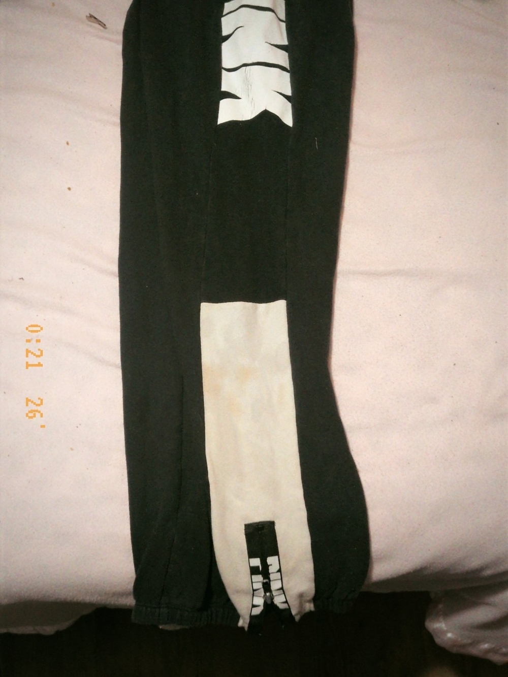 PINK Victoria's Secret Black Jogger Pants with White Panels